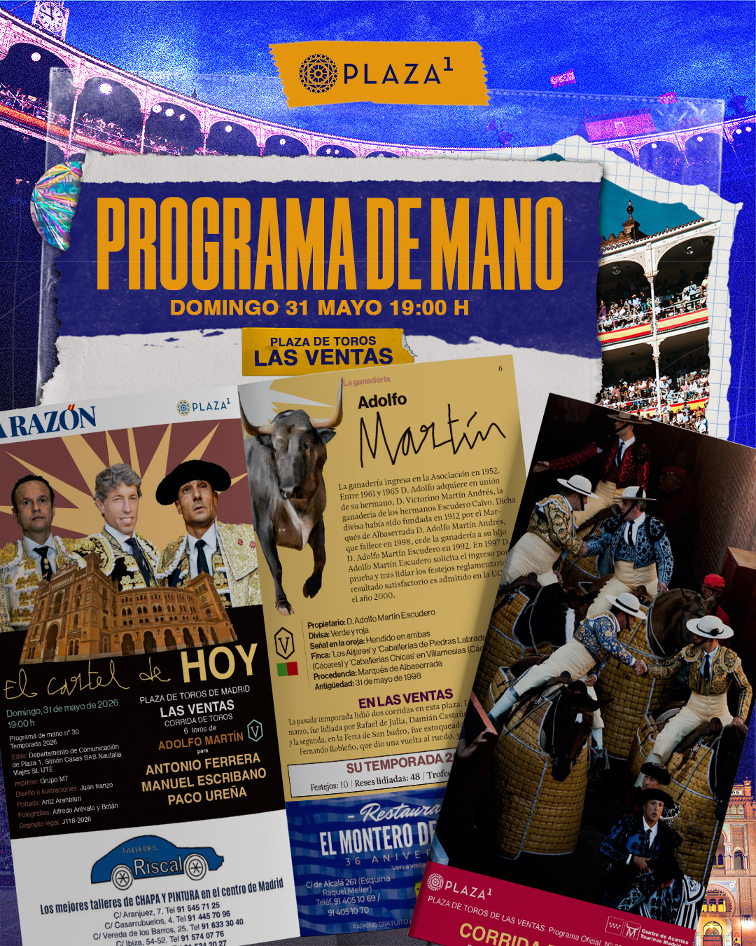 Programa de mano corrida toros 31 mayo
