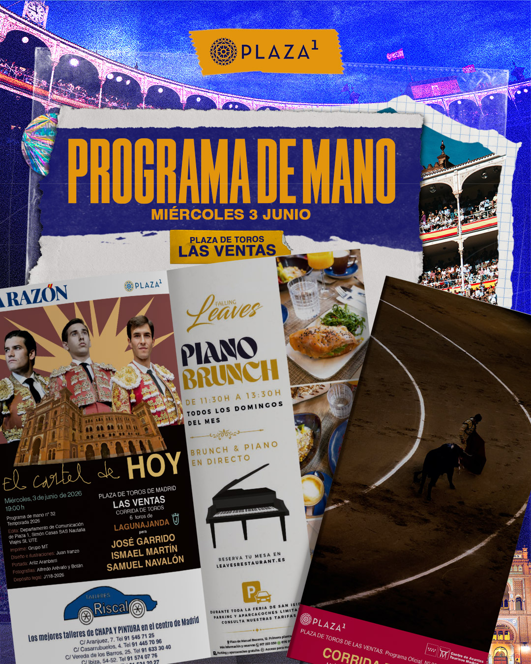 Programa de mano corrida de toros 3 de junio