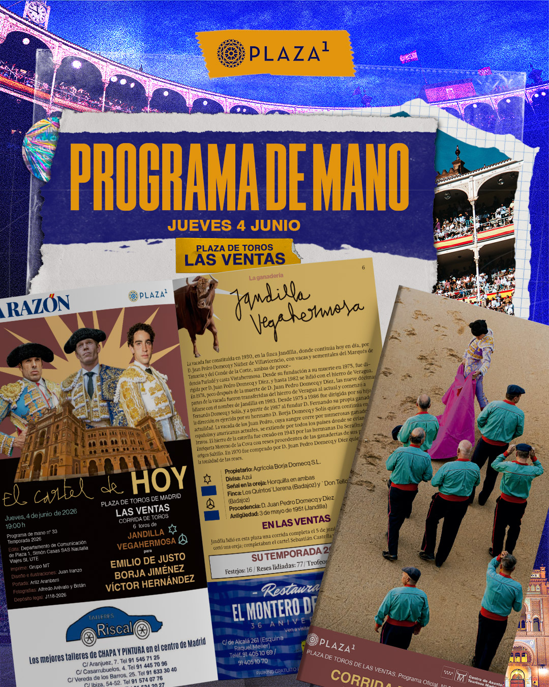Programa de mano corrida toros 4 junio