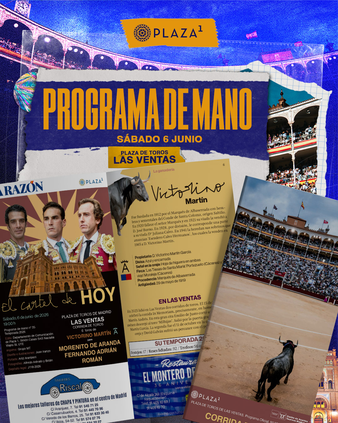 Programa de mano corrida toros 6 junio