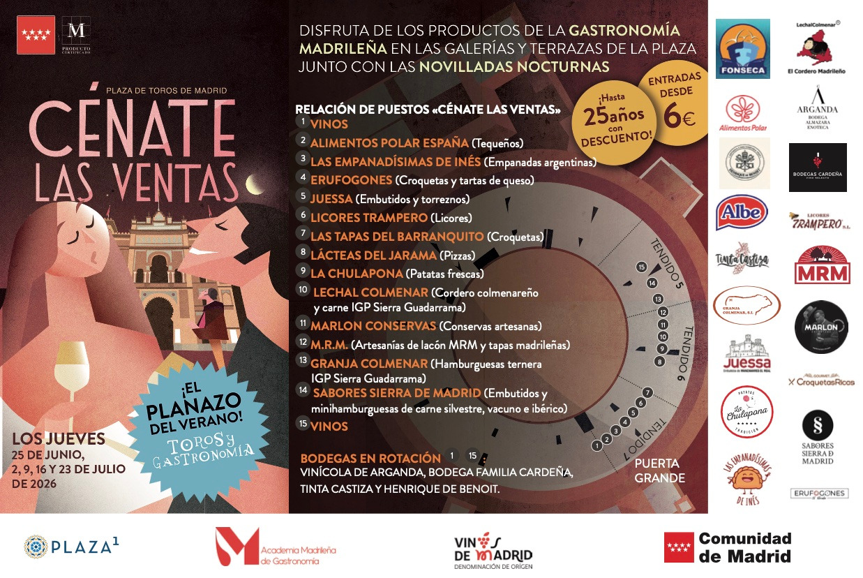 ‘Cénate Las Ventas’ ofrecerá un mercado gastronómico con hasta 15 puestos de productos madrileños