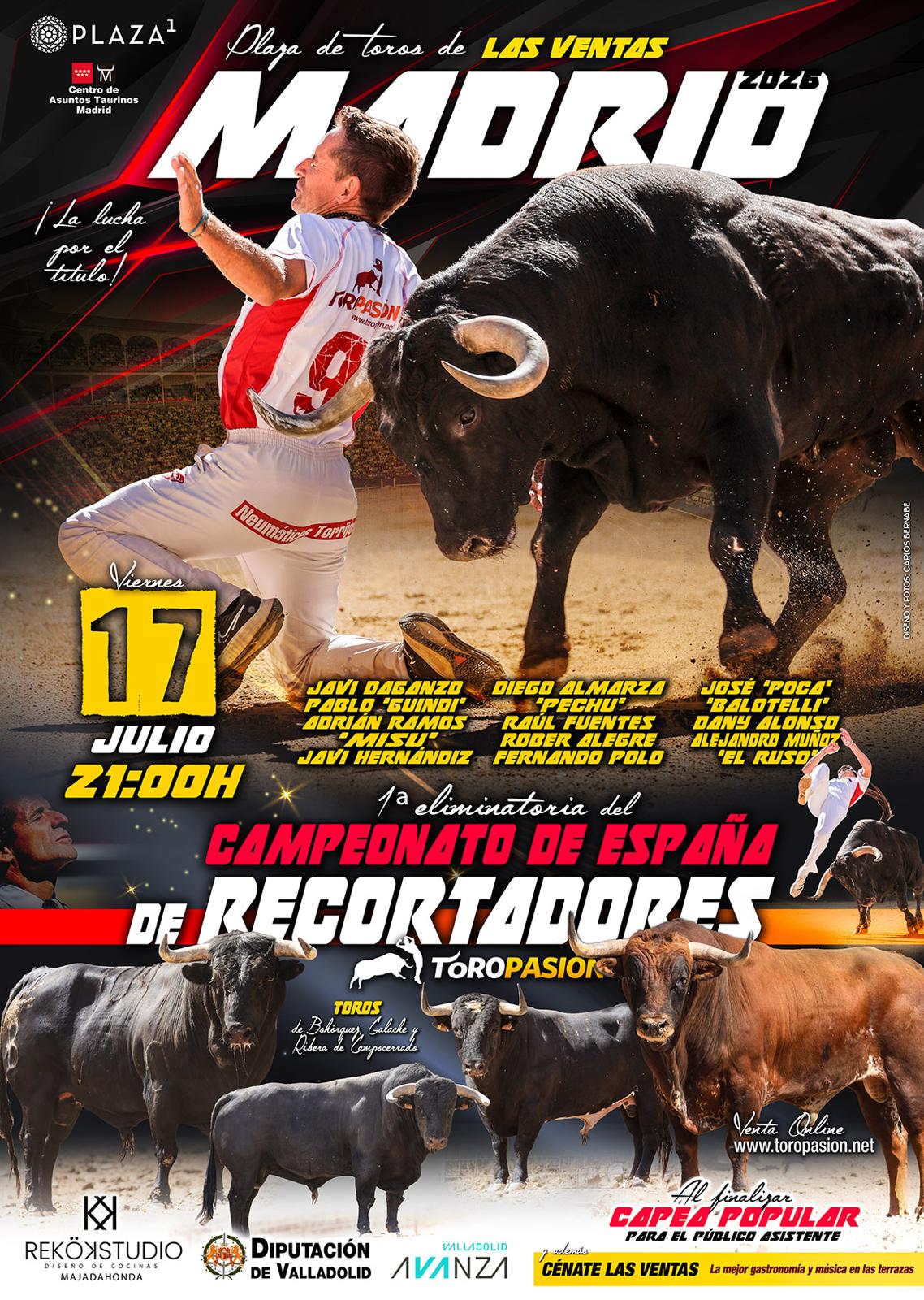 El 17 de julio se celebrará en Las Ventas la primera eliminatoria del Campeonato de España de Recortadores
