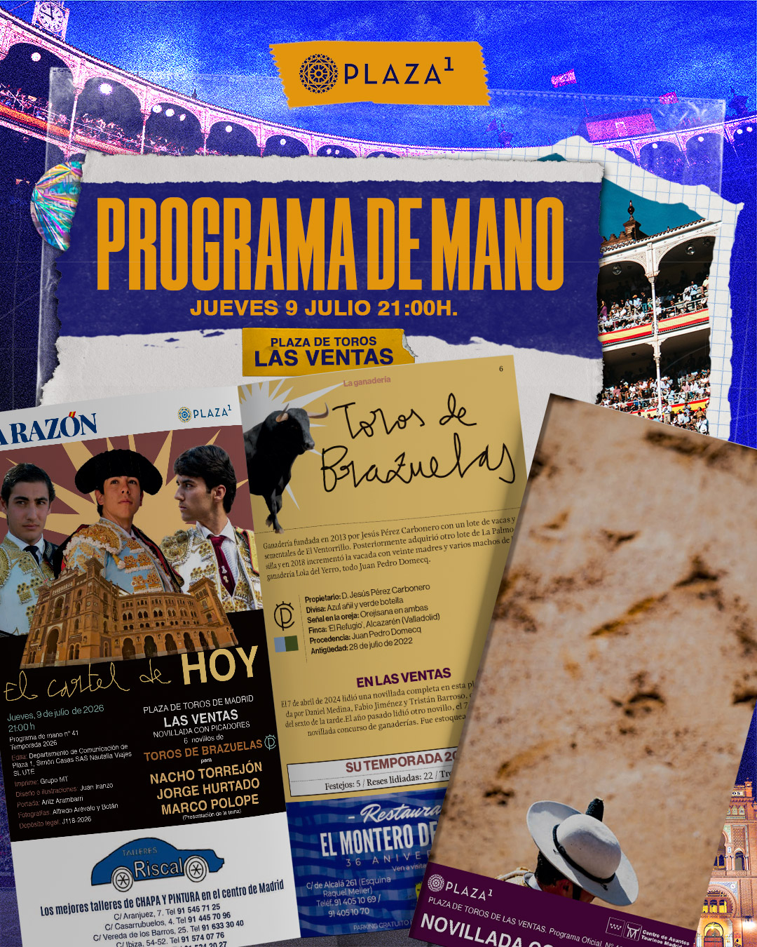 Programa de mano novillada 9 juio