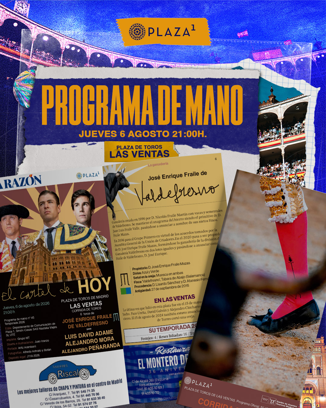 Programa de mano corrida de toros 6 agosto
