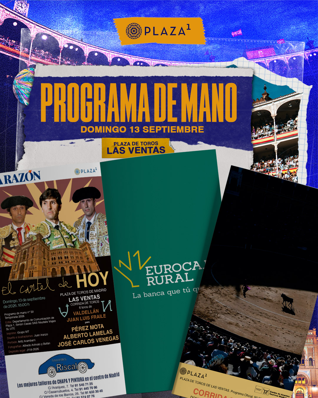 Programa mano corrida toros desafío ganadero 13 septiembre