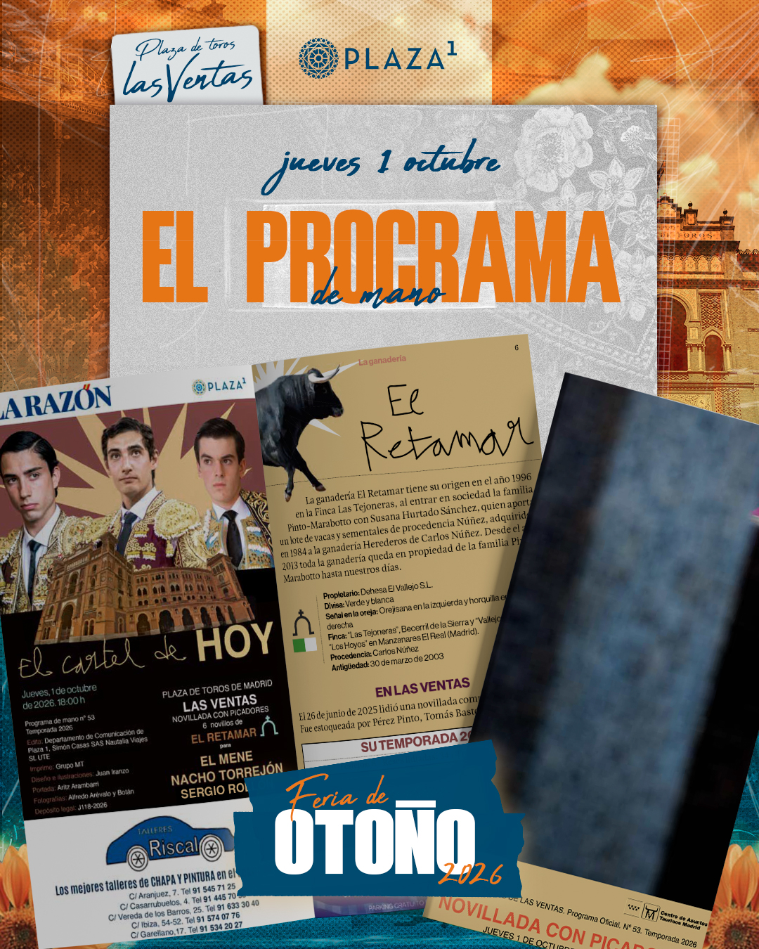 Programa de mano novillada con picadores 1 octubre